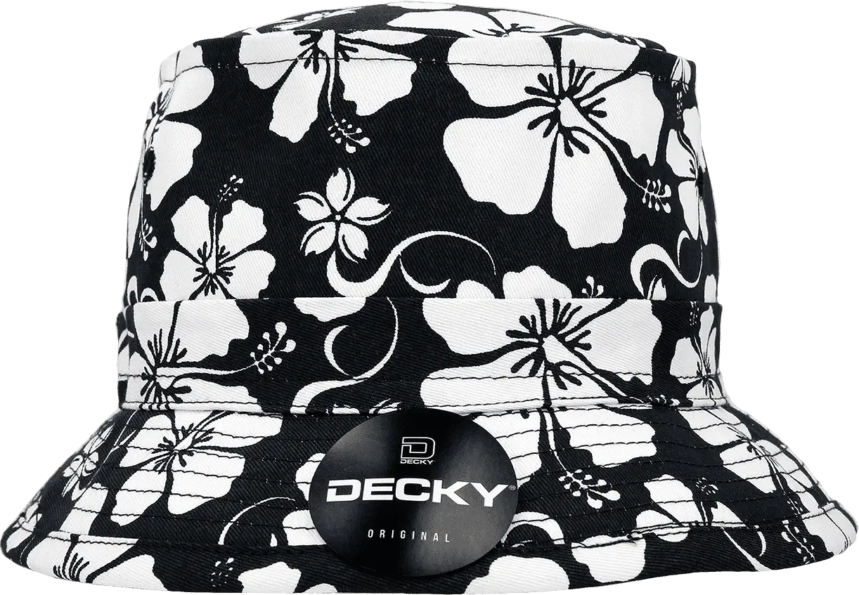 Decky 454 Floral Fisherman Hat Black Black / S/M