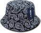Decky 459 Paisley Bucket Hat Black Black / S/M