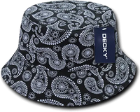 Decky 459 Paisley Bucket Hat Black Black / S/M