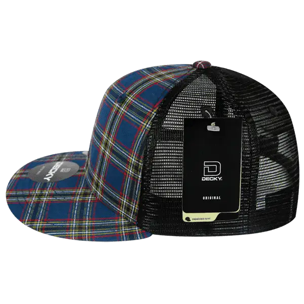 Decky 6016 H/C Plaid Cap - Black 221 - White / One Size Fits Most
