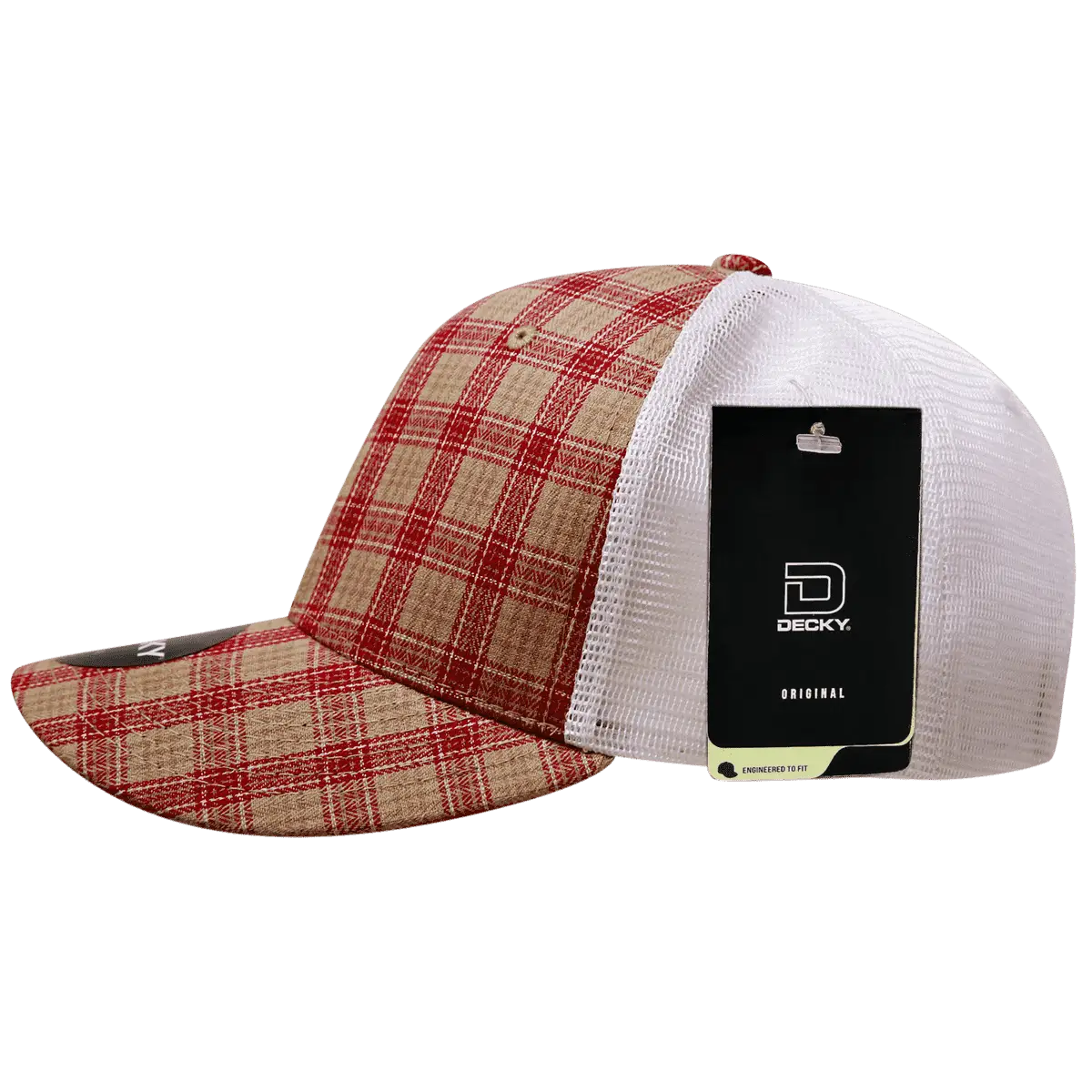 Decky 6017 M/C Plaid Cap - White 101 - White / One Size Fits Most