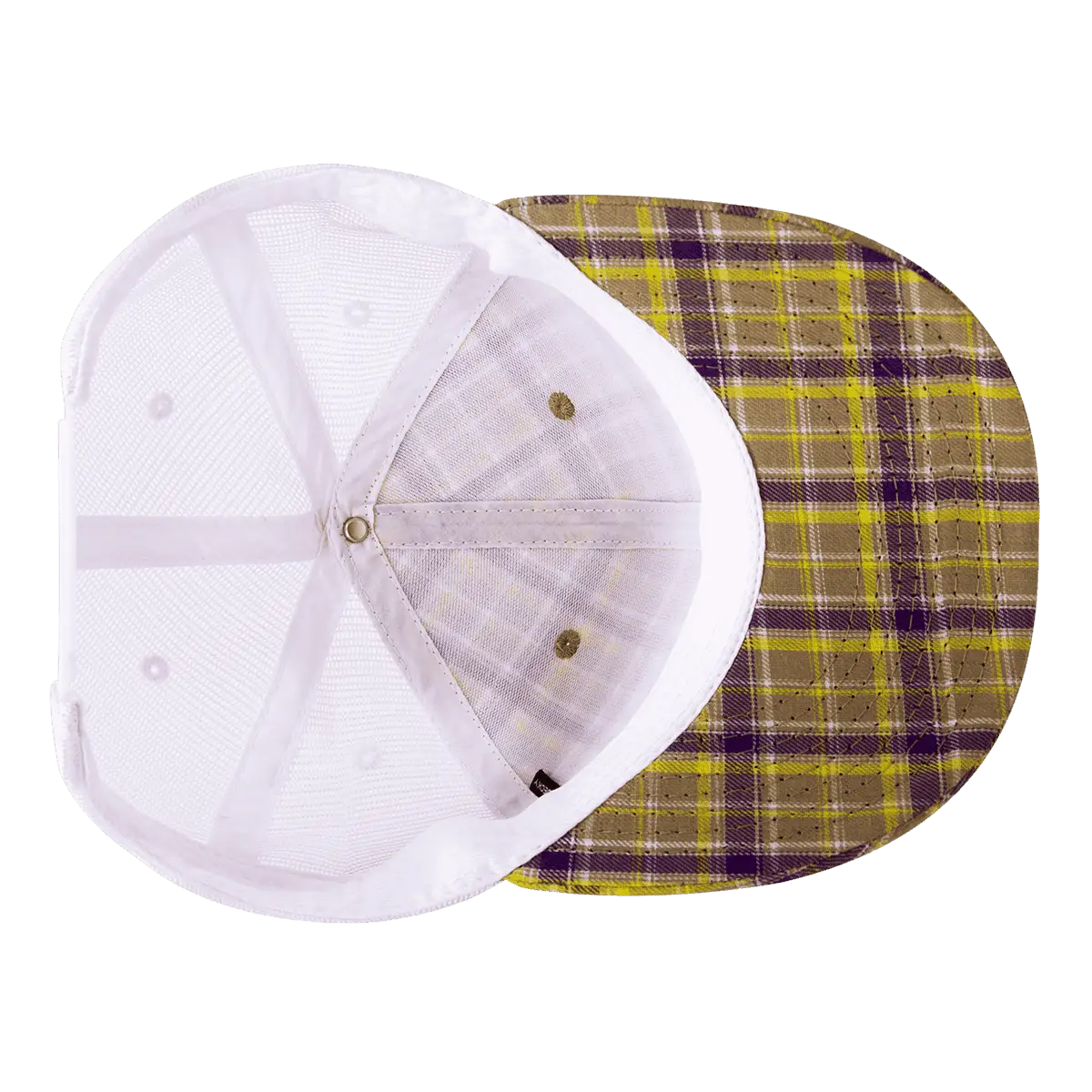 Decky 6017 M/C Plaid Cap - White 111 - White / One Size Fits Most