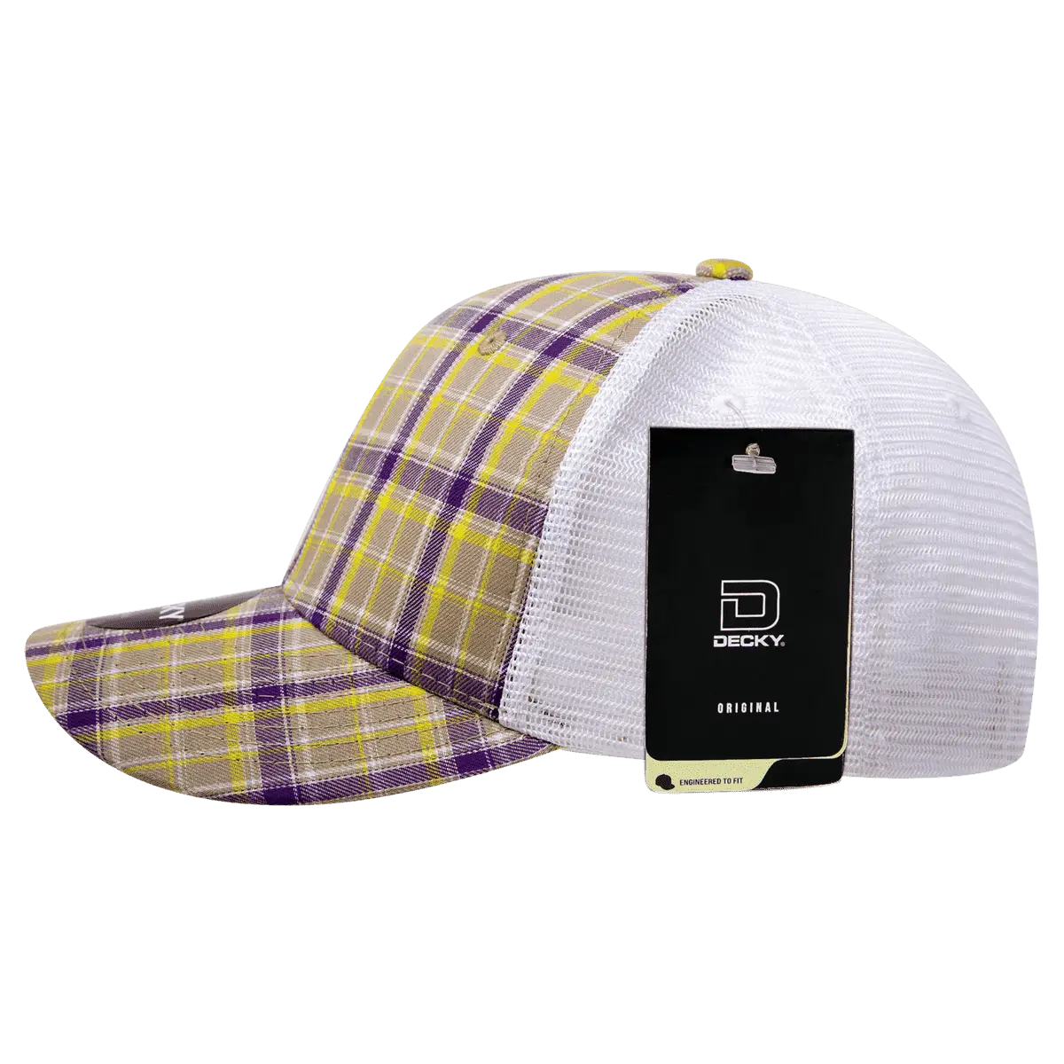 Decky 6017 M/C Plaid Cap - White 111 - White / One Size Fits Most