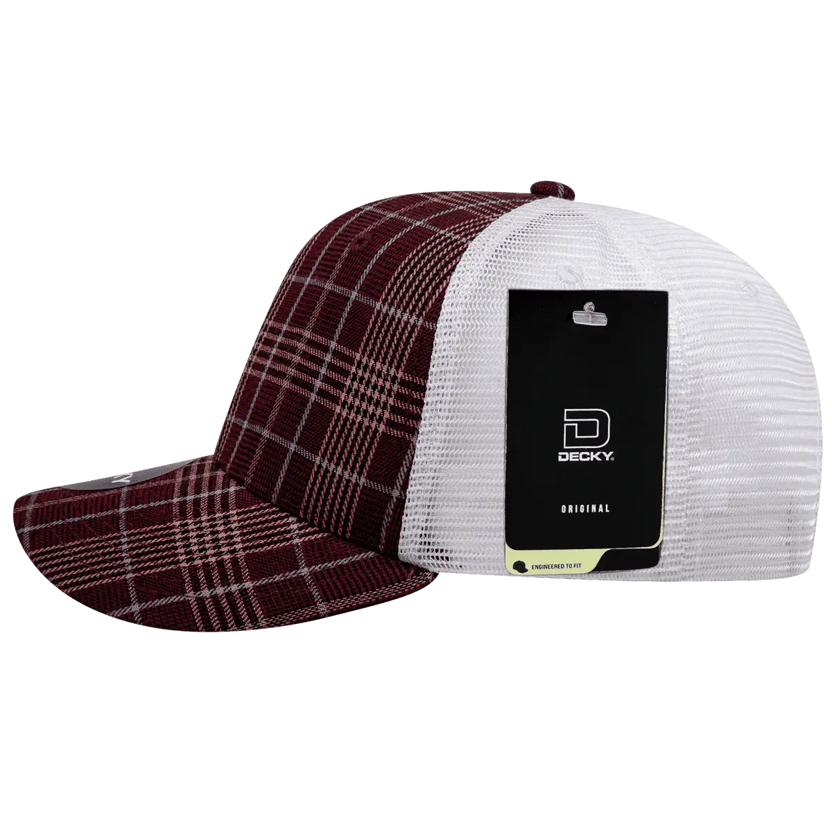 Decky 6017 M/C Plaid Cap - White 125 - White / One Size Fits Most