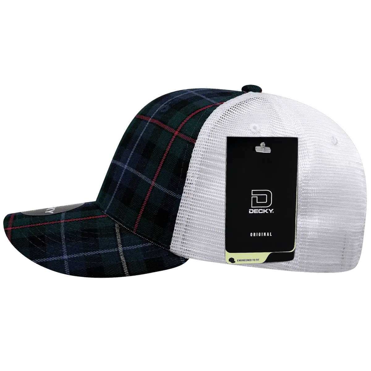Decky 6017 M/C Plaid Cap - White 126 - White / One Size Fits Most