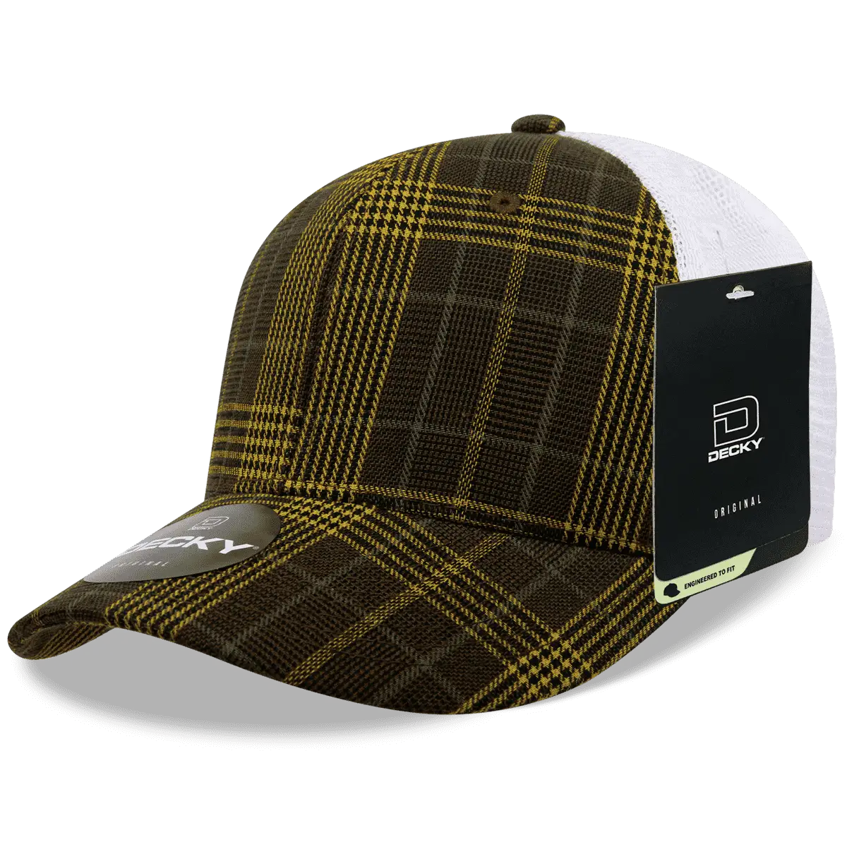 Decky 6017 M/C Plaid Cap - White 128 - White / One Size Fits Most