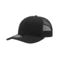 Decky 6021 Mid Profile 6 Panel Poly Cotton Trucker Cap - Black - Black / One Size Fits Most