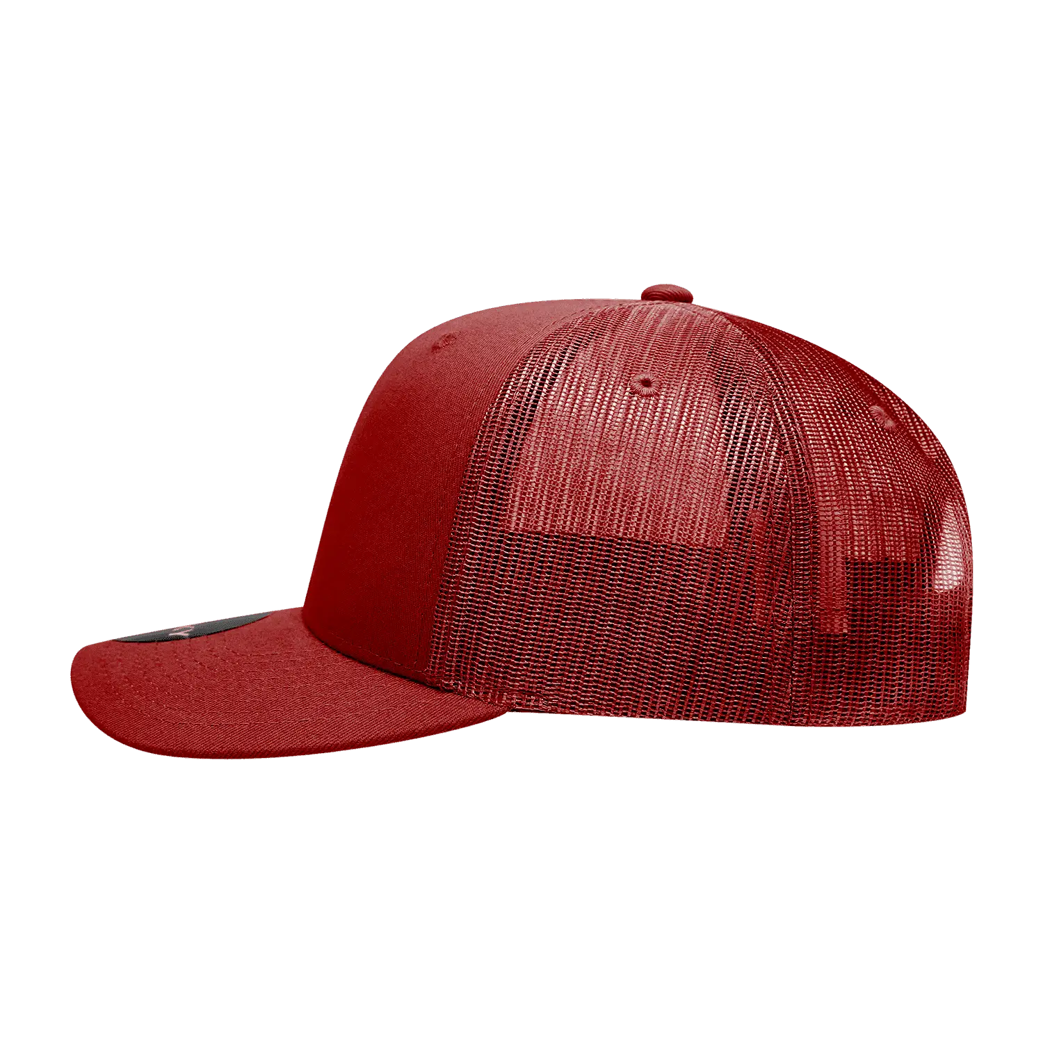 Decky 6021 Mid Profile 6 Panel Poly Cotton Trucker Cap - Cardinal - Cardinal / One Size Fits Most