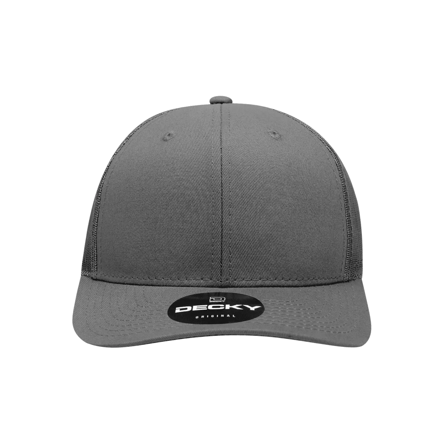 Decky 6021 Mid Profile 6 Panel Poly Cotton Trucker Cap - Charcoal - Dark Gray / One Size Fits Most