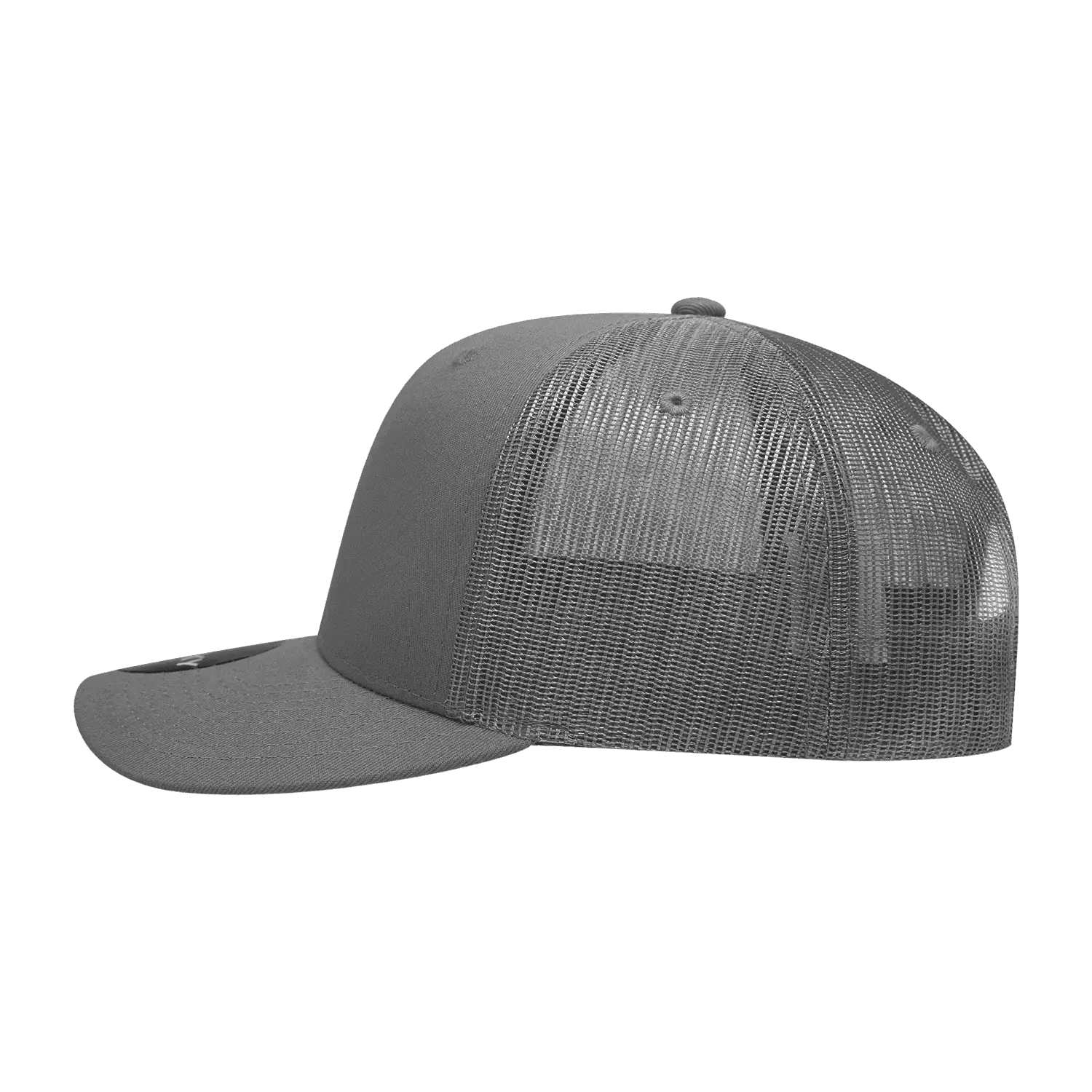Decky 6021 Mid Profile 6 Panel Poly Cotton Trucker Cap - Charcoal - Dark Gray / One Size Fits Most
