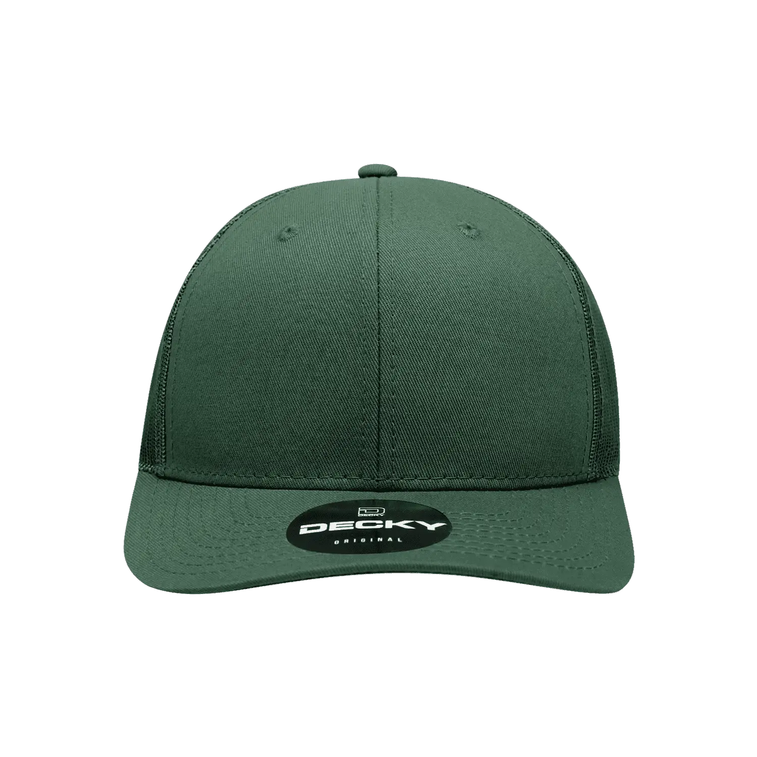 Decky 6021 Mid Profile 6 Panel Poly Cotton Trucker Cap - Forest - Forest / One Size Fits Most