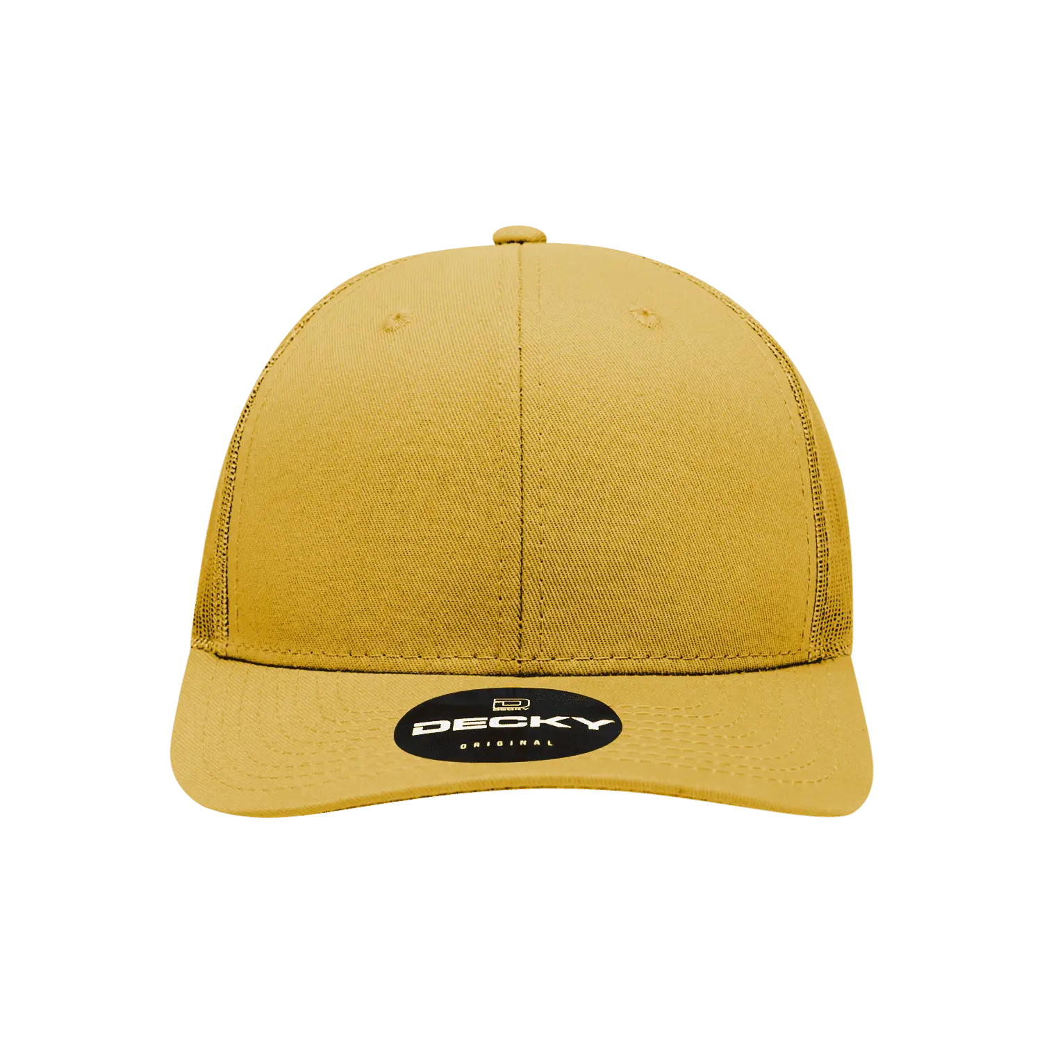 Decky 6021 Mid Profile 6 Panel Poly Cotton Trucker Cap - Gold - Gold / One Size Fits Most