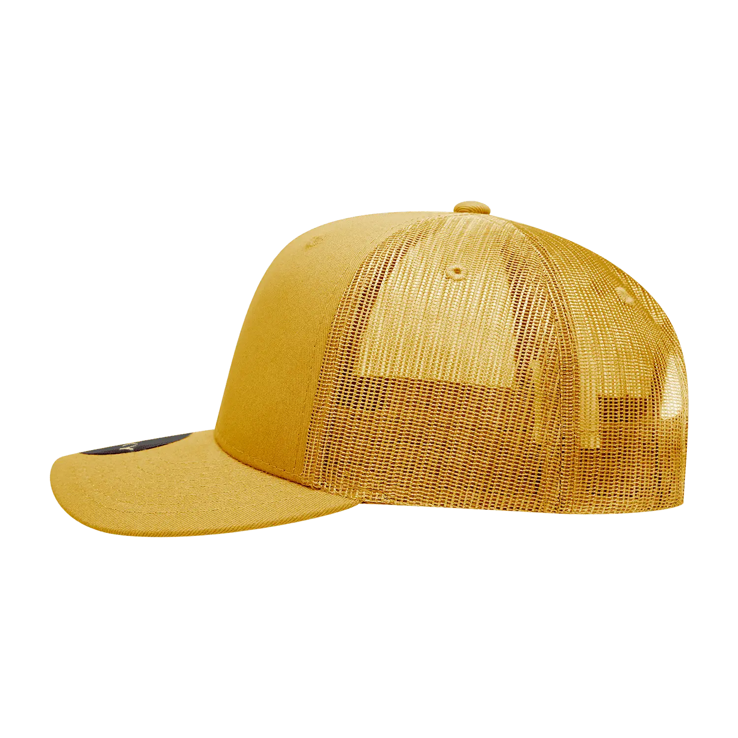 Decky 6021 Mid Profile 6 Panel Poly Cotton Trucker Cap - Gold - Gold / One Size Fits Most