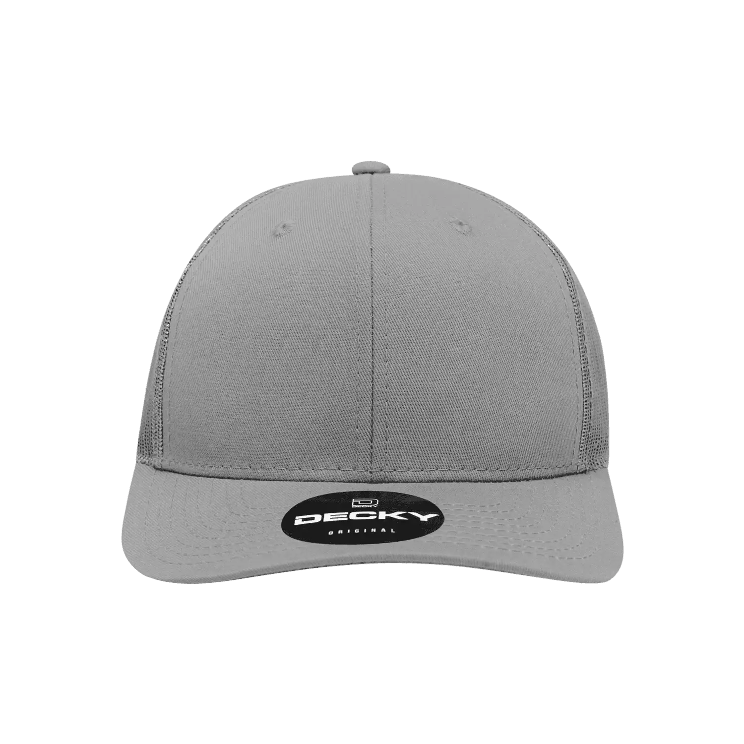 Decky 6021 Mid Profile 6 Panel Poly Cotton Trucker Cap - Gray - Gray / One Size Fits Most