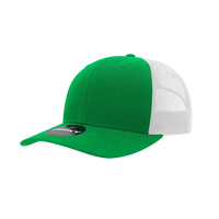 Decky 6021 Mid Profile 6 Panel Poly Cotton Trucker Cap - Kelly White - Kelly White / One Size Fits Most