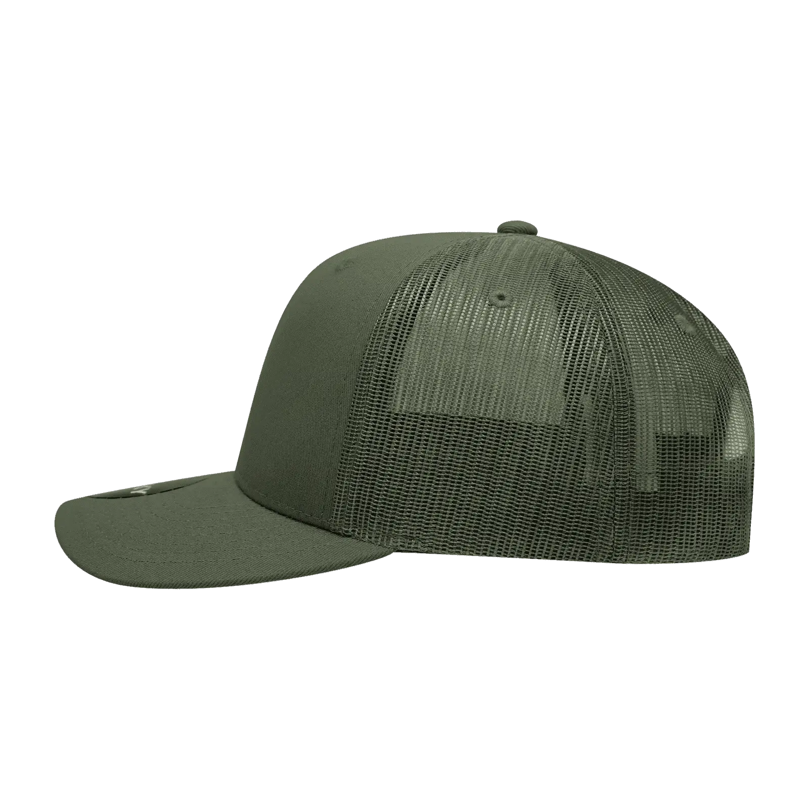 Decky 6021 Mid Profile 6 Panel Poly Cotton Trucker Cap - Olive - Olive / One Size Fits Most