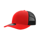Decky 6021 Mid Profile 6 Panel Poly Cotton Trucker Cap - Red Black - Red Black / One Size Fits Most