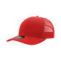 Decky 6021 Mid Profile 6 Panel Poly Cotton Trucker Cap - Red - Red / One Size Fits Most