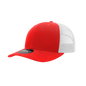 Decky 6021 Mid Profile 6 Panel Poly Cotton Trucker Cap - Red White - Red White / One Size Fits Most
