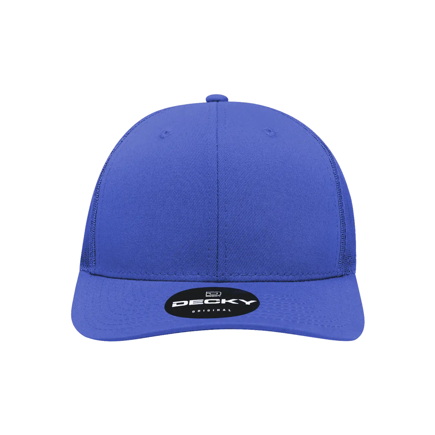 Decky 6021 Mid Profile 6 Panel Poly Cotton Trucker Cap - Royal - Royal / One Size Fits Most