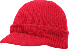 Decky 605 GI Jeep Beanie with Visor Red Red / One Size Fits Most