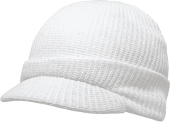 Decky 605 GI Jeep Beanie with Visor White White / One Size Fits Most