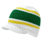 Decky 620 Stripped College Jeep Beanie with Visor White Green Yellow White Green / One Size Fits Most