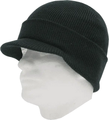 Decky 8009 Jeep Beanie with Visor Black Black / One Size Fits Most