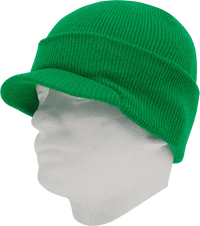 Decky 8009 Jeep Beanie with Visor Kelly Green Kelly / One Size Fits Most