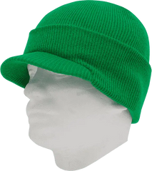 Decky 8009 Jeep Beanie with Visor Kelly Green Kelly / One Size Fits Most