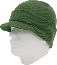 Decky 8009 Jeep Beanie with Visor - Olive - Olive / One Size Fits Most