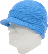 Decky 8009 Jeep Beanie with Visor - Sky - Columbia Blue / One Size Fits Most