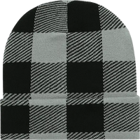 Decky 8027 Long Plaid Beanie Black Black / One Size Fits Most