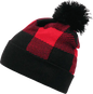 Decky 8028 Pom Plaid Beanie - Red - Red / One Size Fits Most
