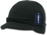 Decky 9052 Youth GI Jeep Beanie with Visor Black Black / One Size Fits Most
