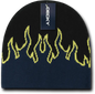 Decky 9055 Kids Fire Beanie Black Navy Yellow Black Navy / One Size Fits Most