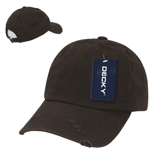 Decky 959 Vintage Frayed Polo Cap - Brown - Brown / One Size Fits Most