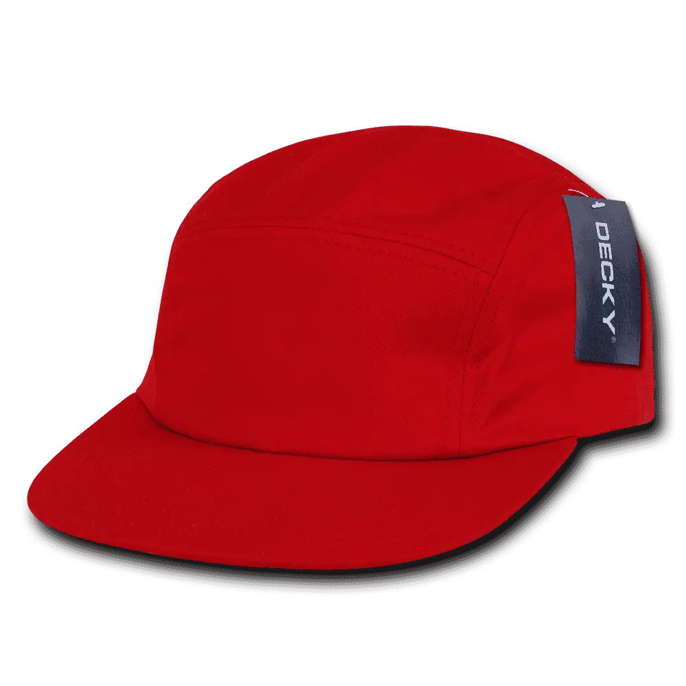 Decky 985 5 Panel Racer Cap - Red - Red / One Size Fits Most