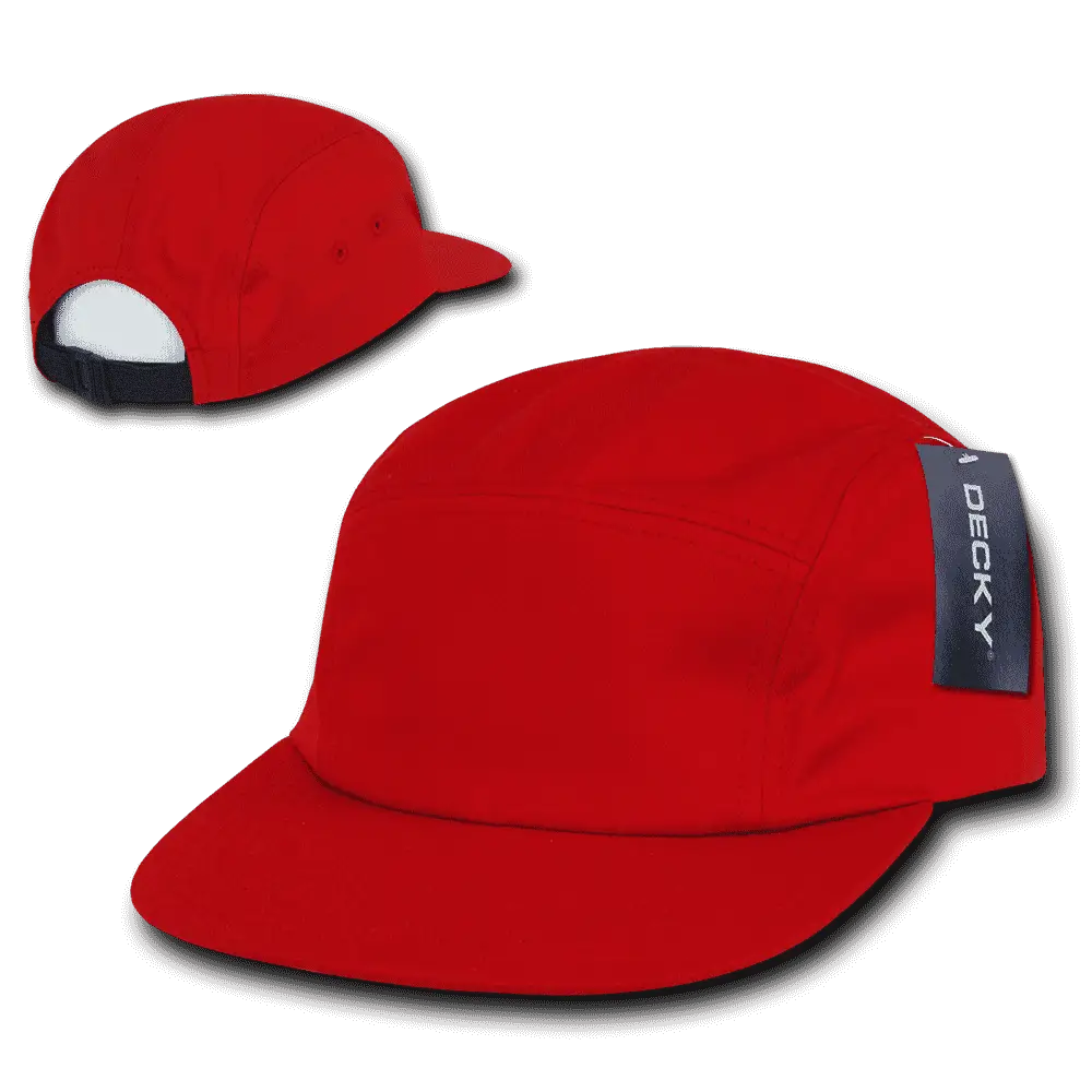Decky 985 5 Panel Racer Cap - Red - Red / One Size Fits Most