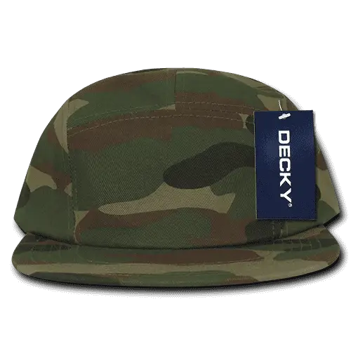 Decky 985 5 Panel Racer Cap - Woodland Camo - Woodland Camo / One Size Fits Most