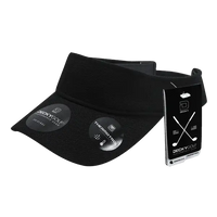 DeckyGolf 6104 Pique Patterned Sun Visor - Black - Black / One Size Fits Most