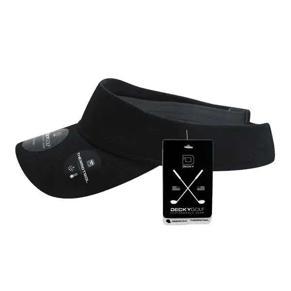 DeckyGolf 6104 Pique Patterned Sun Visor - Black - Black / One Size Fits Most