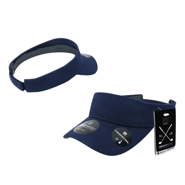 DeckyGolf 6104 Pique Patterned Sun Visor - Navy - Navy / One Size Fits Most