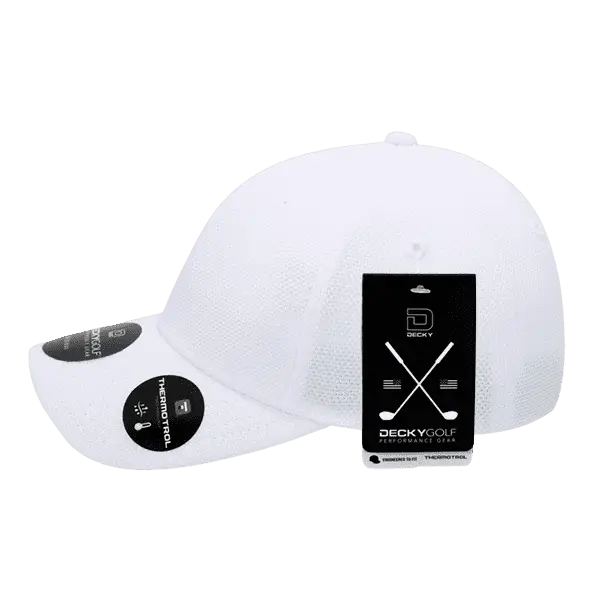 DeckyGolf 6105 Pique Patterned L/C Relaxed Cap - White - White / One Size Fits Most