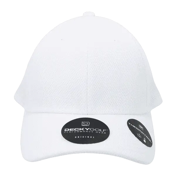 DeckyGolf 6105 Pique Patterned L/C Relaxed Cap - White - White / One Size Fits Most