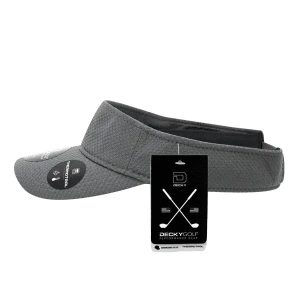 DeckyGolf 6204 Dimple Patterned Sun Visor - Charcoal - Dark Gray / One Size Fits Most