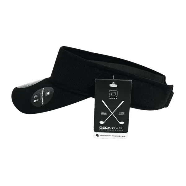 DeckyGolf 8104 Screen Fabric Sun Visor - Black - Black / One Size Fits Most