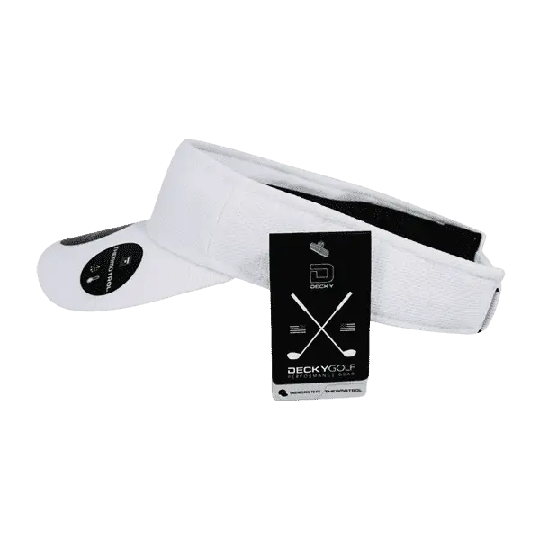 DeckyGolf 8104 Screen Fabric Sun Visor - White - White / One Size Fits Most