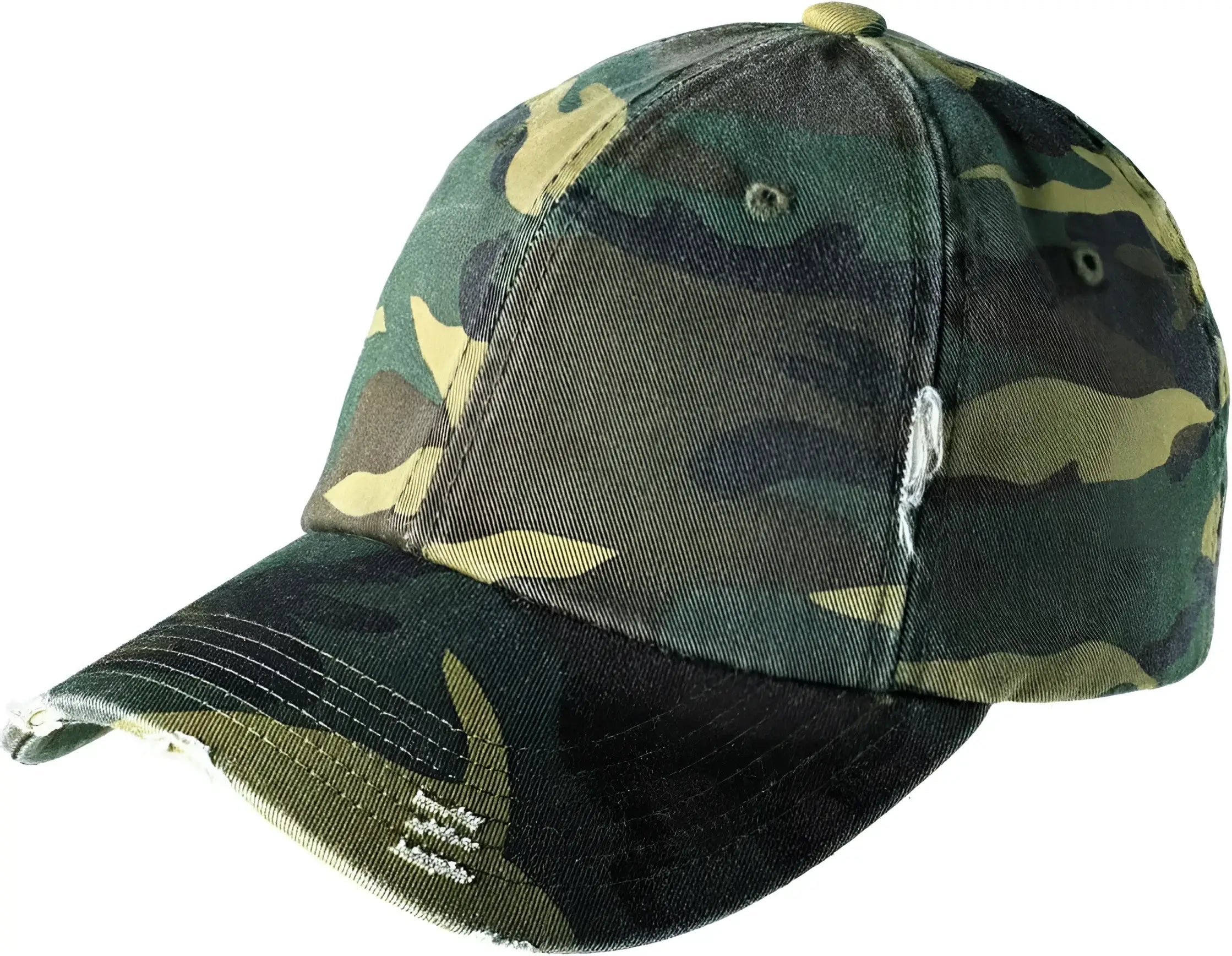 District DT600 Distressed Cap - Military Camo - Muti-Color / One Size Fits Most