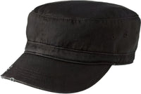 District DT605 Distressed Military Hat - Black - Black / One Size Fits Most
